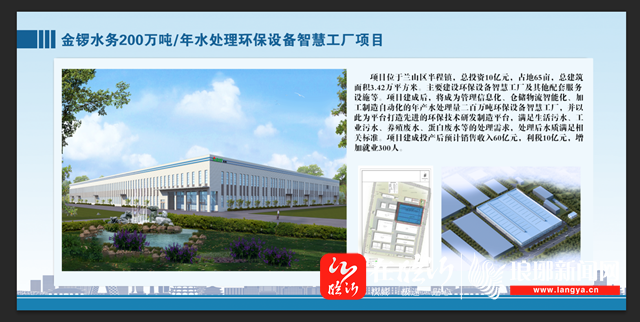 兰山镇街新闻|金锣水务200万吨/年水处理环保设备智慧工厂项目开工